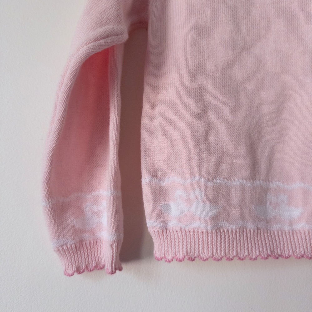 Zubels Girls Pink Swan Applique Knit Sweater with Buttons Adorable Cute - Picture 5 of 8